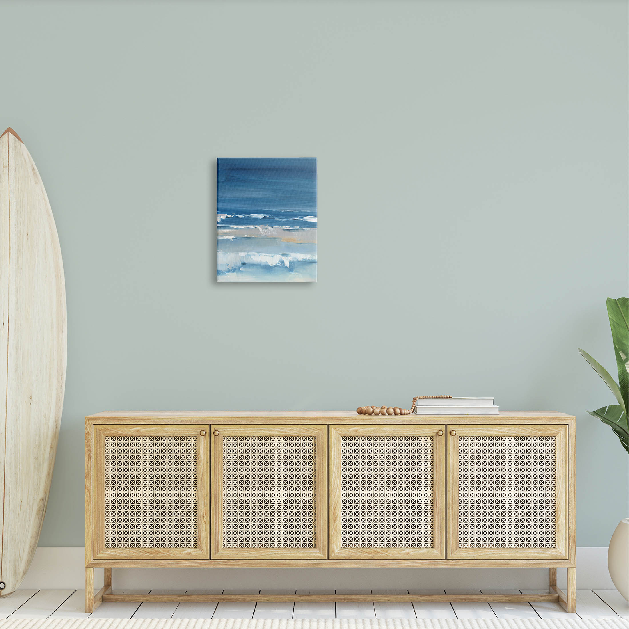 Stupell Industries Rolling Beach Waves Foamy Shoreline Painting Gallery Wrapped Canvas Print Wall Art, Design by Ethan Harper