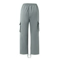 thumbnail image 7 of Godokuleh Mens Casual Joggers Pants Hiking Drawstring Chino Cargo Pants Straight Leg Pants Gray 2XL, 7 of 7