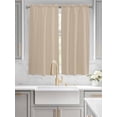 thumbnail image 4 of Bedroom Curtains 63 Inches length, Pure Light Khaki Window Treatment Curtain Drapes, Simple Solid Color Rod Pocket Curtain Panels for Living Room Kitchen, 42"x63", 2 Panels, 4 of 7