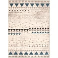 thumbnail image 1 of ECARPETGALLERY Modern Geometric Area Rug for Living Room Bedroom, Ivory Blue Carpet, 5'3'' x 7'3'', 1 of 8