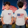 thumbnail image 4 of Kids American Flag Shirt Regular Fit Casual 250 Anniversary T-Shirt Breathable Soft Kids Daily Wear Light Gray 12-13 Years, 4 of 5