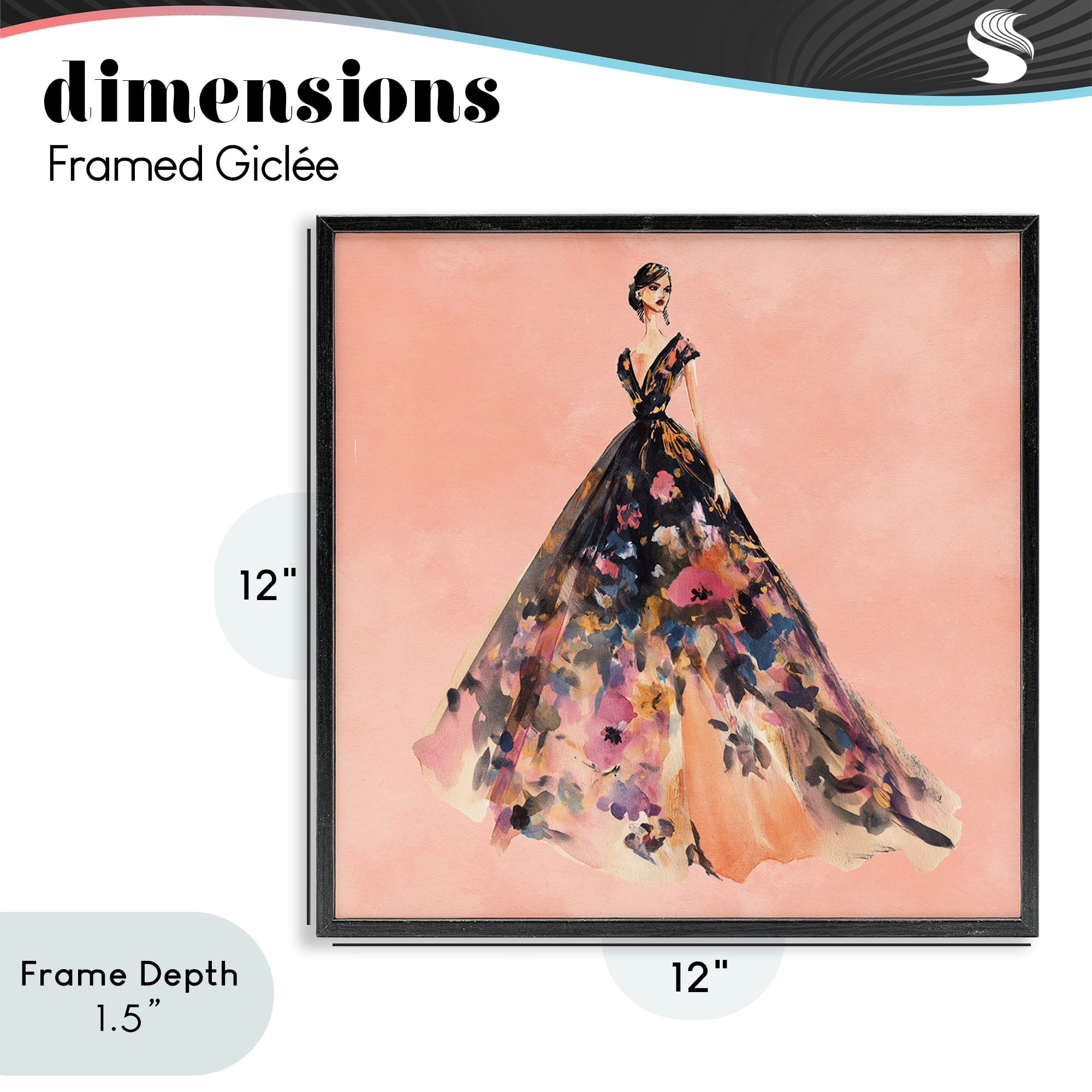Stupell Industries Rose Gold Night Black Framed Giclee Art, design by Svetlana Aleynikova