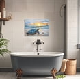 thumbnail image 3 of ZHONGYUTONG Sea Turtle Canvas Wall Art Turtle Bathroom Wall Decor Coastal Beach Pictures Ocean Animal Artwork Lighthouse Painting for Home Decor Framed (12.00" x 18.00"), 3 of 5