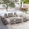 thumbnail image 1 of vidaXL 16 Piece Garden Lounge Set with Cushions Poly Rattan Grey, 1 of 5