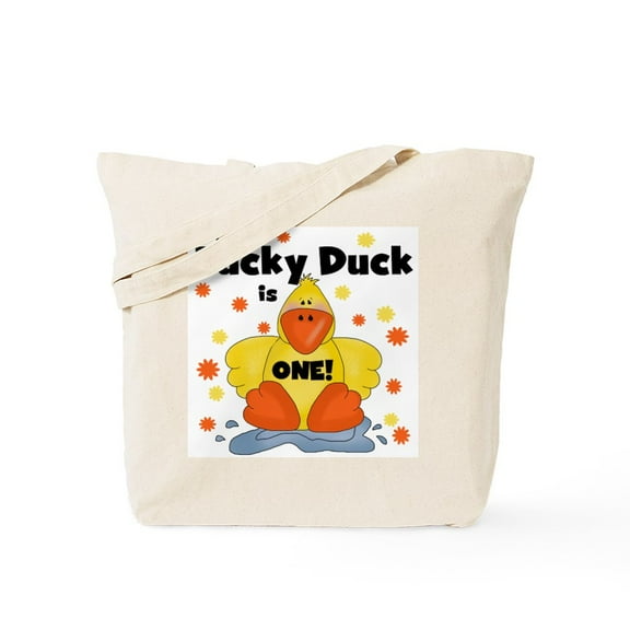 CafePress - Lucky Duck 1St Birthday Tote Bag - Unisex Canvas Tote Bag, Beige, 1-Piece