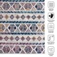 thumbnail image 5 of Luxee Designs Alexandria Collection – 7×7 ft – Round Boho Geometric Area Rug – Bordered, High-Traffic, Pet-Friendly, Stain Resistance – Gray, Ivory Multi, 5 of 6