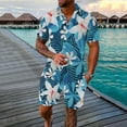 thumbnail image 2 of RATTOYY Cute Two Piece Outfits For Men Spring Summer Sports Hawaii Beach Style Tropical Flowers Short Sleeve Shirt Outfits Male Handsome Vintage Tracksuits Leisure Streetwear, 2 of 4