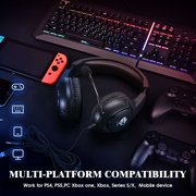 Gaming Headsets Wired for PS5/PS4/Xbox One/Nintendo Switch/PC/Mac/Phone,Over Ear Gaming Headphone with 7.1 Surround Sound,Noise Cancelling Mic,50MM Speaker,LED Lights,Black