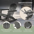 thumbnail image 5 of (4 pack) Westintrends Malibu Rocking Chair Outdoor, All Weather Resistant Poly Lumber Classic Porch Rocker Chair, 350 lbs Support Patio Lawn Plastic Adirondack Chair, Gray, 5 of 14