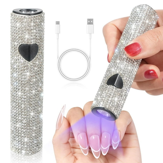 WJCA Handheld UV Nail Lamp, Portable LED Curing Light for Fast Drying Gel Polishes, USB Powered Mini Dryer, White
