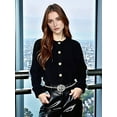 thumbnail image 6 of Women Open Front Cardigan Sweaters Long Sleeve Button Down Jacket Fall Clothes Winter Coats Black M, 6 of 8