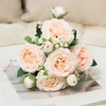 thumbnail image 5 of Artificial Peony Wedding Bouquet, Ongmies Small Rose & Persian Peony Artificial Flower Bundle: Ideal for Home & Wedding Bouquet Decorations, Indoor Fake Bouquet, 5 of 8