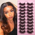 thumbnail image 2 of Happydeer 10 Pairs/Box Thick False Eyelashes Soft Comfortable to Wear Imitation Mink Messy Beauty False Eyelashes for Women, 2 of 13