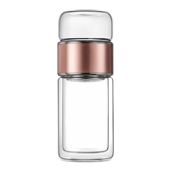 Glass Tea Infuser, Upgraded 3-in-1 Smart Infuser for Loose Leaf & Coffee, Flip & Brew Design, Hot & Cold Ready – 3.15 in x 3.15 in x 9.84 in