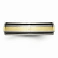 thumbnail image 3 of 14K Two-Tone Titanium 14K Ring Band Wedding Yellow Gold, 3 of 6