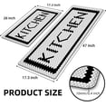 thumbnail image 2 of Black Grey Kitchen Rugs Mats Set 2 Pieces Abstract Modern Art Cushioned Anti-Fatigue Kitchen Rug Waterproof Non Slip Comfort Heavy Duty Standing Floor Mat Carpets for Kitchen Laundry, 17"x47"+17"x28", 2 of 6