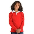 thumbnail image 3 of Front Row Kids Big Boys Long Sleeve Plain Rugby Sports Polo Shirt, 3 of 4