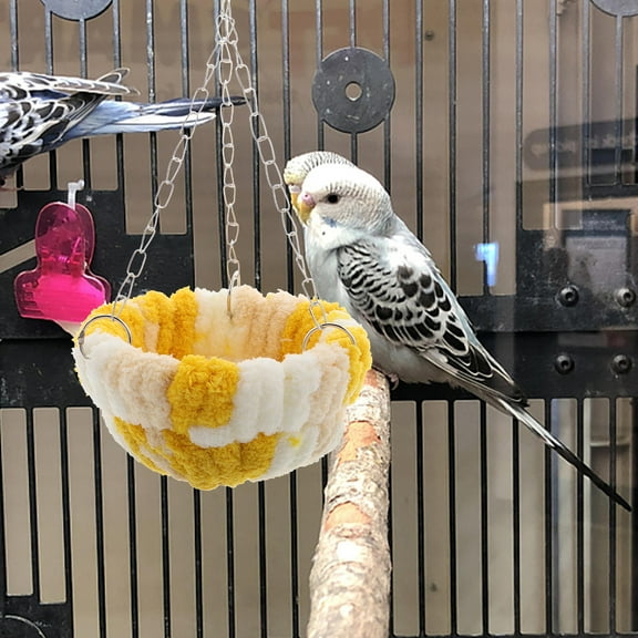 ELAYARD Parrot Winter Bed Hideout Yellow Cotton Warm Nest for Bird Cage