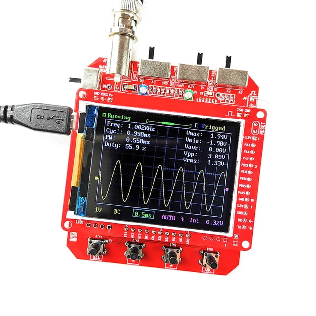 Amdohai Mini Digital Oscilloscope DIY Kit SMD Parts Pre-soldered Electronic Learning Set 1MSa/s 0-200KHz with Transparent Case