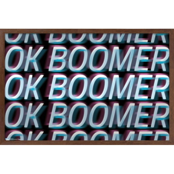 Ok Boomer Wall Poster, 22.375" x 34", Framed