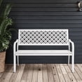 thumbnail image 2 of Grand Patio Decorative Metal Outdoor Bench, White, 2 of 8