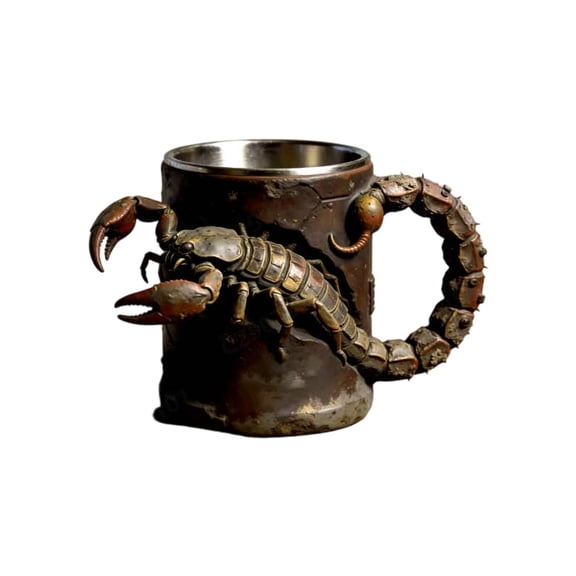 Rirozkan Scorpion Mug, Novelty Themed Resin Coffee Cup with Handle, Unique Creature Design Drinkware for Home Bar and Office Use, Multicolor