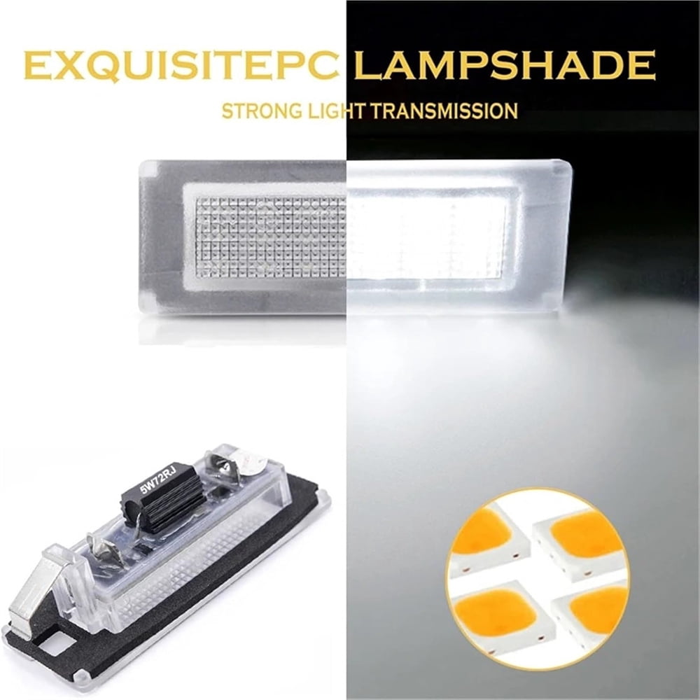 Zyutaosan Pair White LED License Plate Lights For Fiat Ducato Bus Box 2006-2020