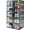 black clear, variant on Large Shoe Boxes Clear Plastic Stackable，Drop Front Shoe Box with Clear Door, Shoe Containers For Sneaker Display,Fit up to US Size12 (white clear-Conjoined structure, 10 pack)