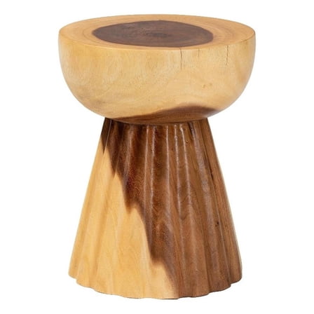 bali & pari Alara Hand-carved Suar Wood Side Table