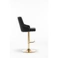 thumbnail image 3 of Brightcast 2-piece Velvet Tufted Gold Bar Stools in Black, 3 of 5