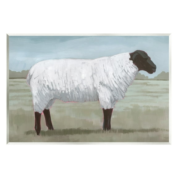 Stupell Industries Sheep on Farm Painting Animals & Insects Painting Unframed Art Print Wall Art, 15 x 10