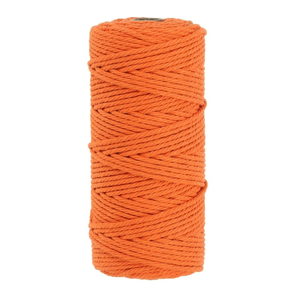 Uxcell 3 mm x 109 Yard Macrame Cord Soft Cotton Colored Crafts Yarn Rope Orange