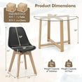 thumbnail image 3 of Gymax 5 PCS Dining Table Set for 4 w/ Solid Wood Legs Tempered Glass Tabletop Modern Black, 3 of 7