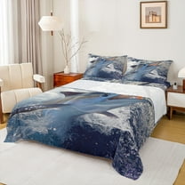 Manfei Fishing Hunting Twin Sheet Set,Pike Fish,Ocean Theme,3-Piece Luxury