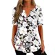 thumbnail image 1 of Gibobby Camisas mexicanas con cuello en V para mujer Camisetas estampadas manga corta para mujer, camisetas con cuello en V y botones, blusas verano, camisetas(Blanco,M), 1 of 3