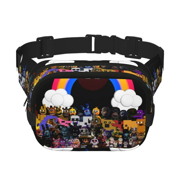 Saiise Five Nights At Freddy'S Print Fanny Pack Crossbody Bag for Women and Men, Belt Bag for Hiking Bum Bag with Adjustable Strap, Waist pack for Running Workout Sports Travel