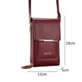thumbnail image 3 of Bolso bandolera de cuero impermeable para mujer para el ocio diario (rojo vino), 3 of 6