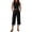 Black, variant on Women's Two Piece Set Sleeveless Crop Top and High Waist Culottes Cotton Linen Blend Loungewear Casual Summer Matching Set for Vacation Gray 3XL
