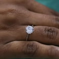 thumbnail image 2 of 1Ct Lab Created Diamond Round Cut Solitaire Engagement Ring 14K White Gold Plated, 2 of 4