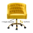 thumbnail image 4 of Swivel Office Task Chair Swivel Rolling Computer Velvet Fabric Gold Legs Makeup Vanity Chairs Adult Office Yellow, 4 of 9