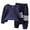 Dark Blue, variant on Boys Sweatsuit Set Long Sleeve Waffle Knit Top Striped Drawst𝗋ing Pants Kids Outdoor Activities Athleti𝖼 Casual Comfort Play Adventure Daily Wear
