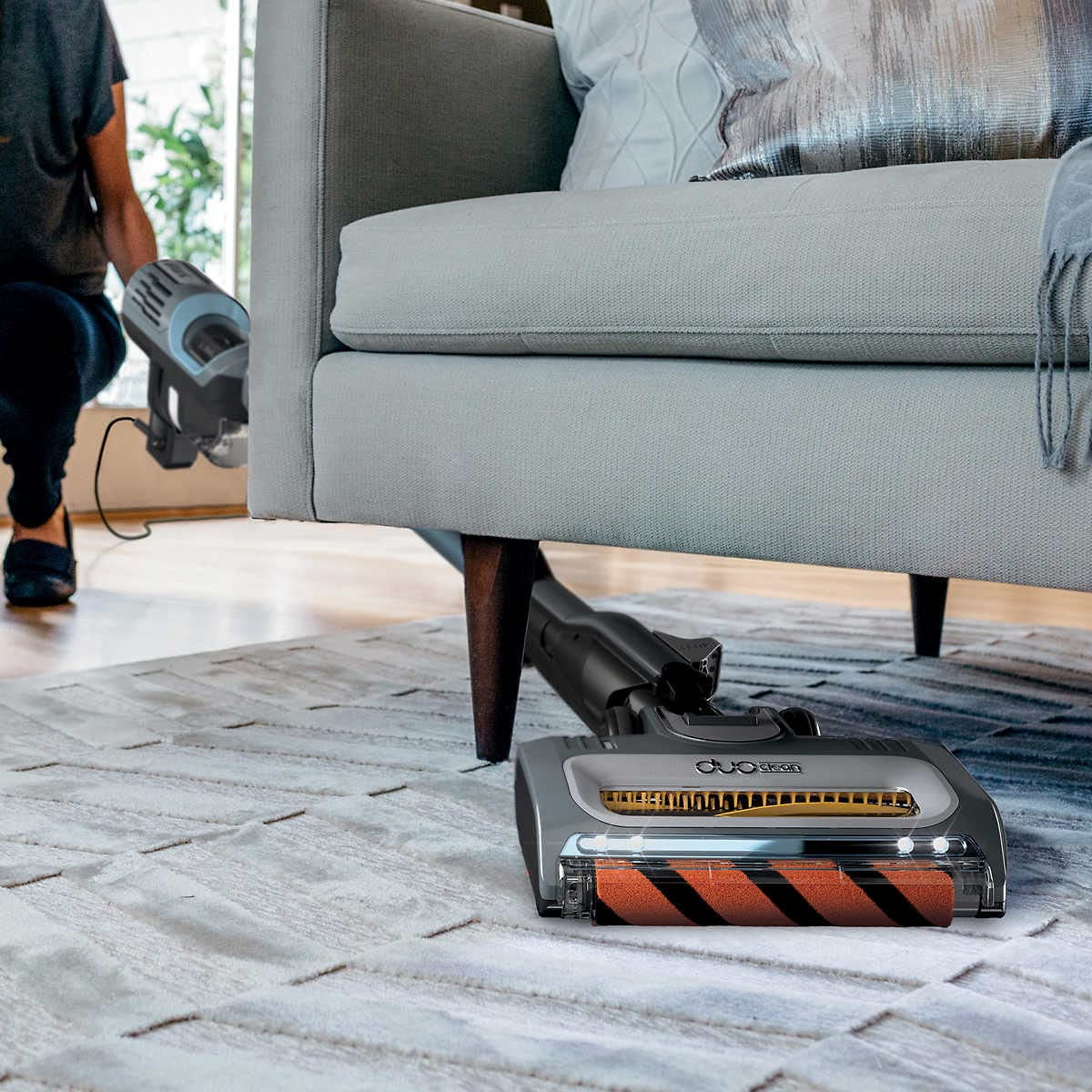 Shark UV580 Performance UltraLight Corded Stick Vacuum with DuoClean and Self-Cleaning Brushroll, Includes Duster Crevice & Upholstery Tools, Removable Handheld, Blue