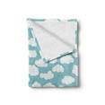 thumbnail image 2 of Blue Sky Soft Flannel Fleece Blanket, Repetitive Bicolour Clouds Fluffy Cartoon Style Pattern Monochrome, Cozy Plush for Indoor and Outdoor Use, 50" x 70", Pale Turquoise and White, by Ambesonne, 2 of 6