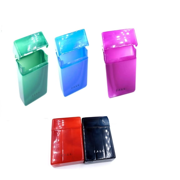 FESS Product 2 Pack Plastic Cigarette Case, for King Size 85mm, 18-20 Capacity, Ships Random Color (2 Pack 85mm)