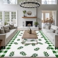 thumbnail image 3 of 6'x9' Area Rugs, Botanical Leaf Indoor Outdoor Area Rug for Living Room Bedroom, Green Buffalo Plaid Checkered Country Washable Bathroom Rugs Kitchen Floor Carpet Mats Home Decor Aesthetic, 3 of 8