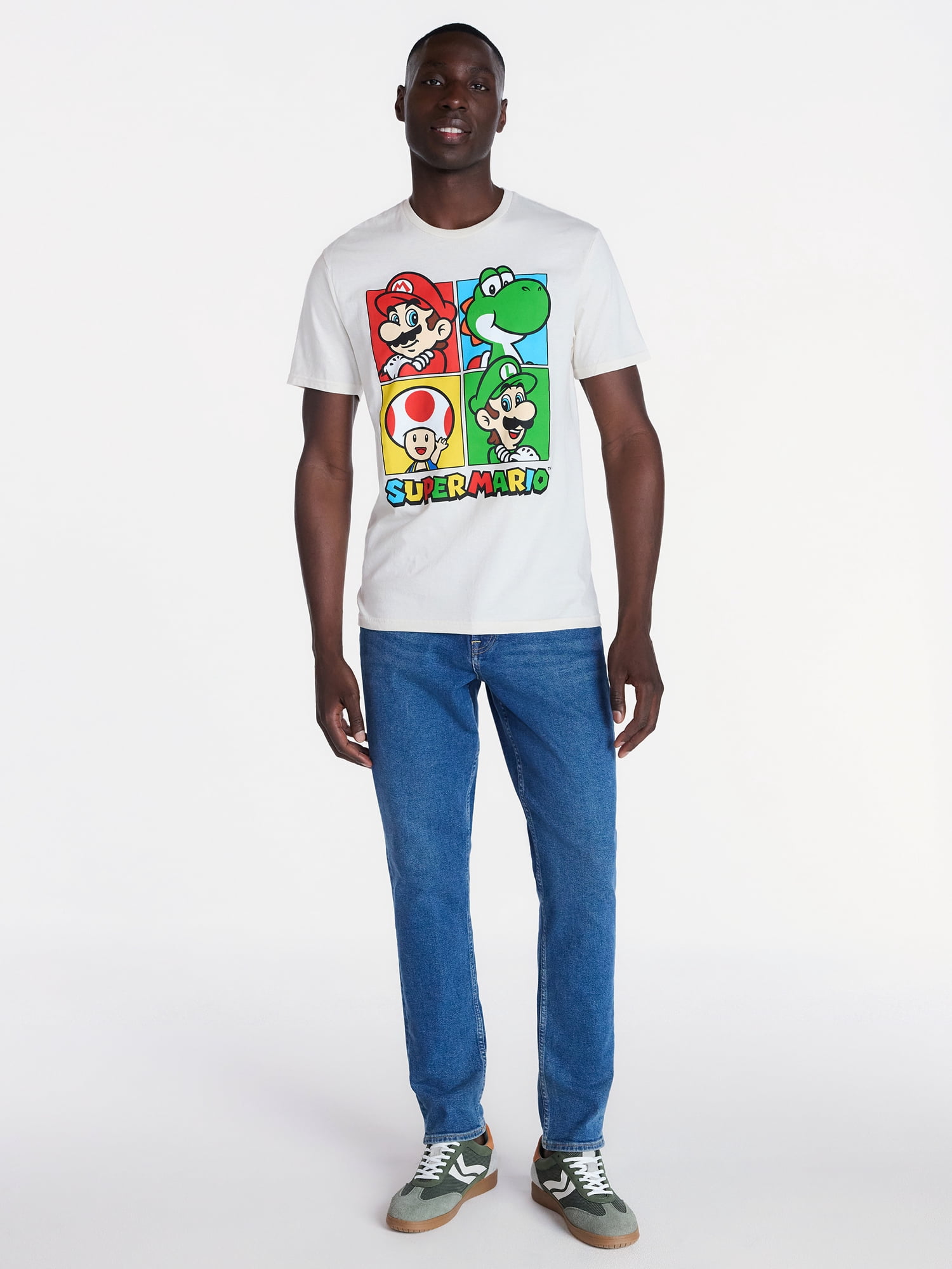 Super Mario Buddies 4 Square Men’s Graphic Tee, Sizes S-3XL