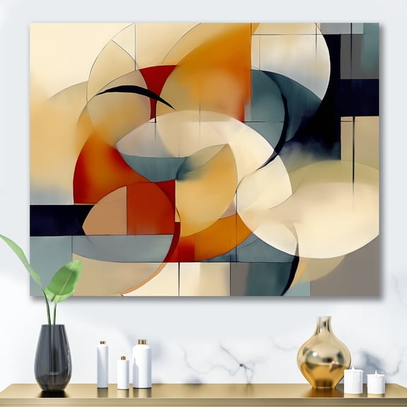 Designart "Exploring Abstracted Patterns I" Modern Geometric Canvas Wall Art