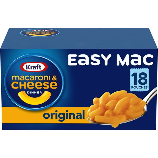 Kraft Easy Mac Original Macaroni And Cheese Microwavable Dinner 18 Ct Packets 3050