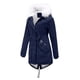 thumbnail image 4 of Abrigo largo cálido para mujer Sudadera con capucha Chaqueta de cuello Parkas de invierno delgadas Abrigos Fridja  po445, 4 of 7