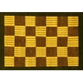 thumbnail image 1 of Ahgly Company Machine Washable Indoor Rectangle Checkered Yellow Modern Area Rugs, 4' x 6', 1 of 4